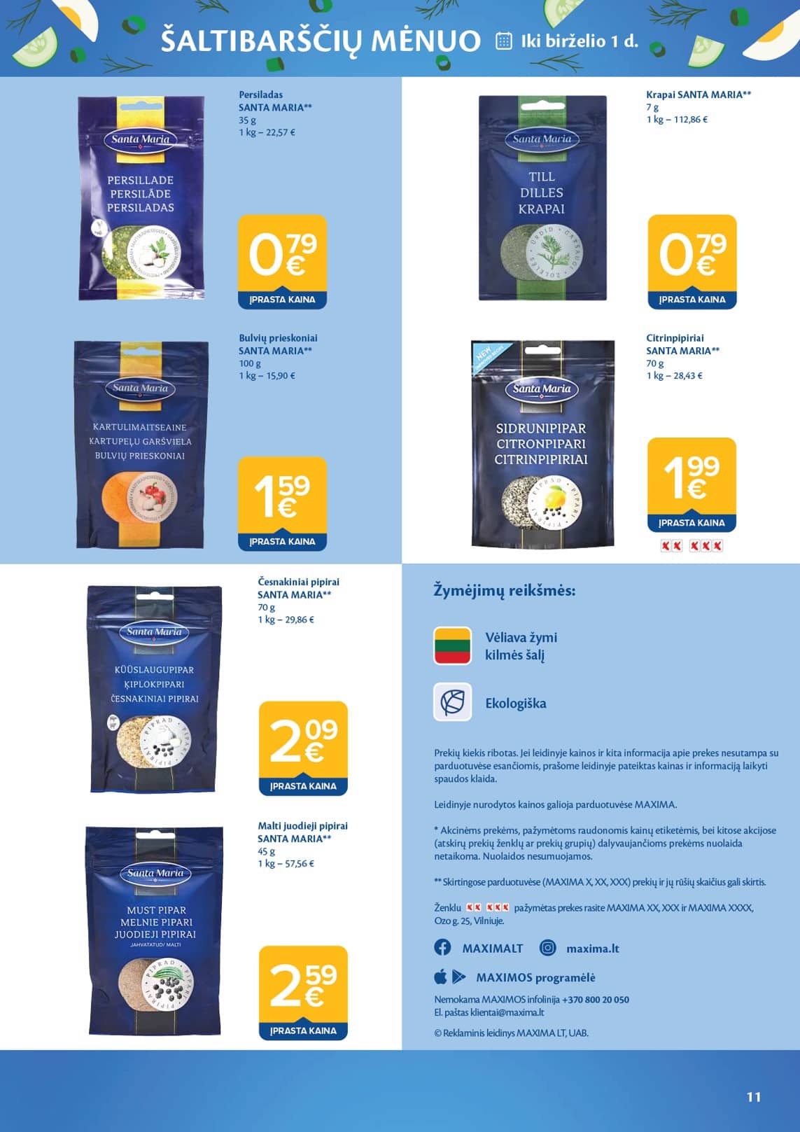 Maxima - Maxima "ŠALTIBARŠČIŲ MĖNUO" nuolaidų leidinys 11 puslapis