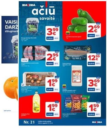 Maxima - Naujausias Maxima "AČIŪ" akcijų leidinys Nr. 21 | 2026-05-19 - 2026-05-25 2026-05-19 – 2026-05-25