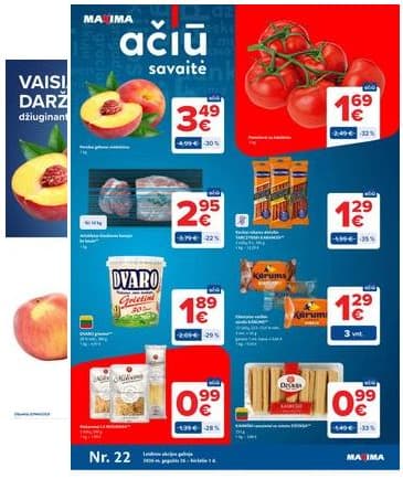 Maxima - Naujausias Maxima "AČIŪ" akcijų leidinys Nr. 22 | 2026-05-26 - 2026-06-01 2026-05-26 – 2026-06-01