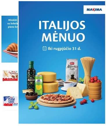 Maxima - Maxima katalogas "Italijos Mėnuo" | 2025-06-03 - 2025-06-30 2026-08-04 – 2026-08-31