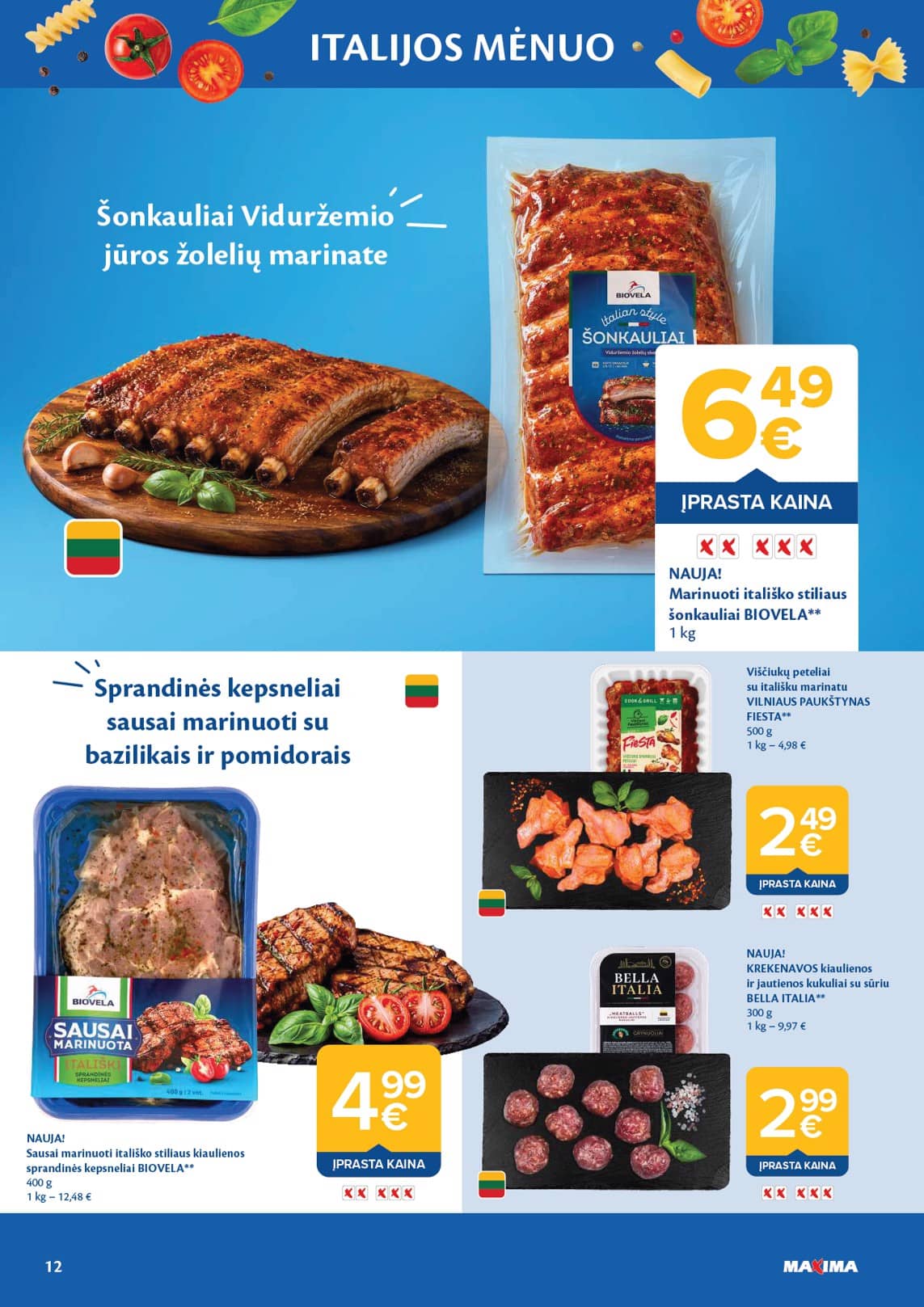 Maxima - Maxima katalogas "Italijos Mėnuo" | 2025-06-03 - 2025-06-30 12 puslapis
