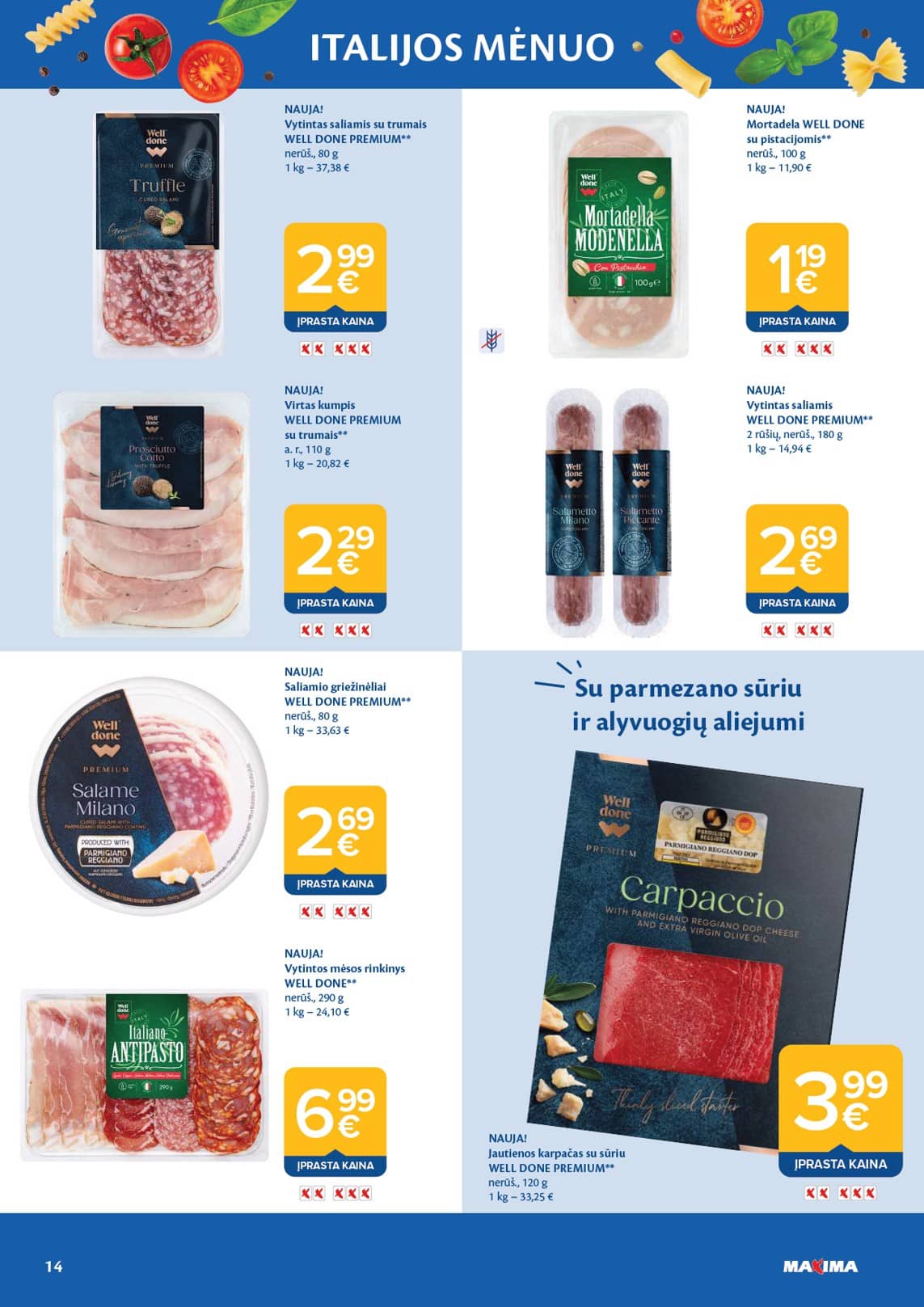 Maxima - Maxima katalogas "Italijos Mėnuo" | 2025-06-03 - 2025-06-30 14 puslapis