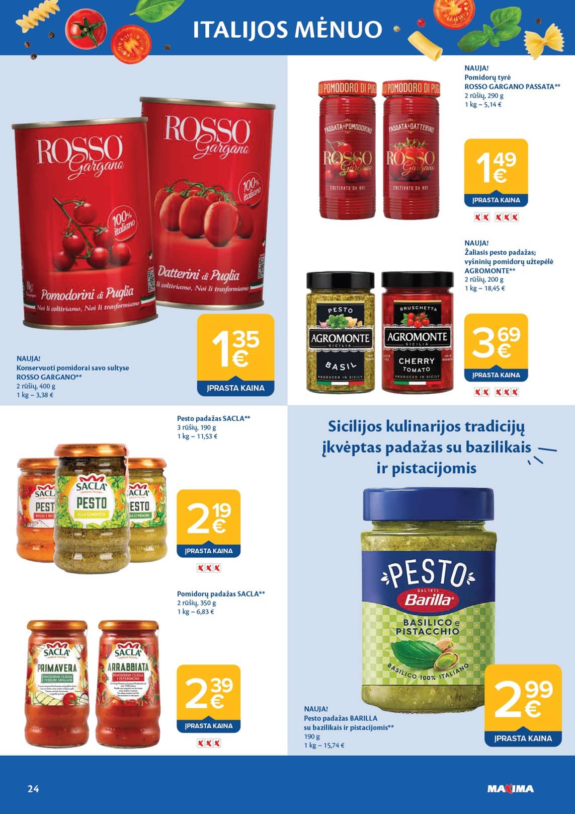 Maxima - Maxima katalogas "Italijos Mėnuo" | 2025-06-03 - 2025-06-30 24 puslapis