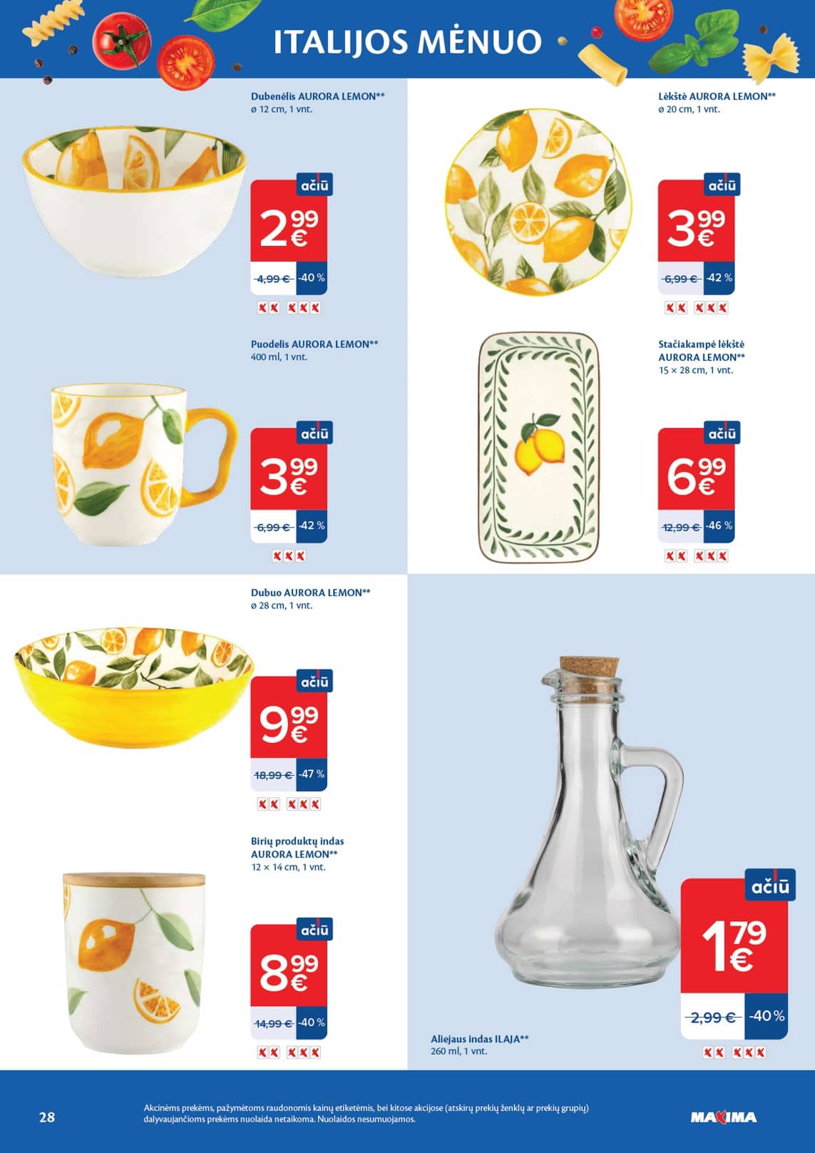 Maxima - Maxima katalogas "Italijos Mėnuo" | 2025-06-03 - 2025-06-30 28 puslapis