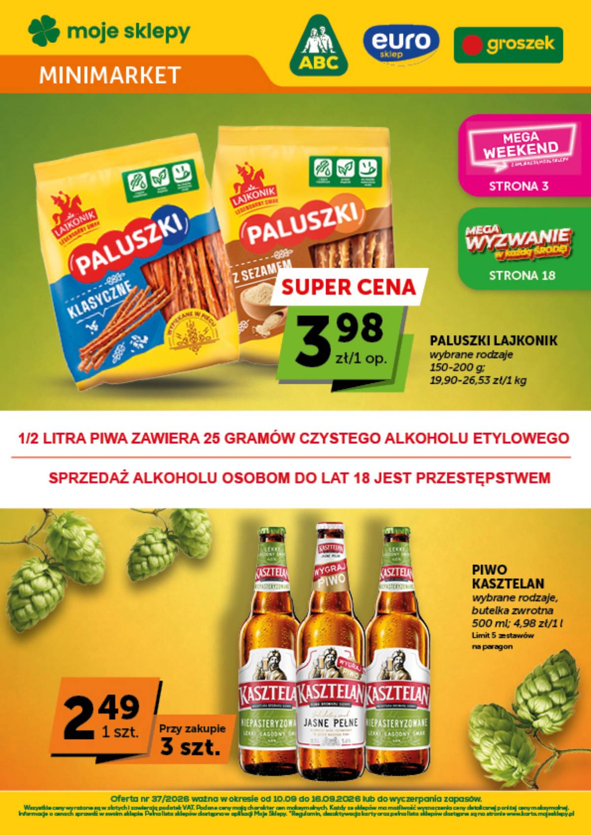 Moje Sklepy (Groszek, ABC) - Moje Sklepy "Minimarket" akcijų leidinys 1 puslapis