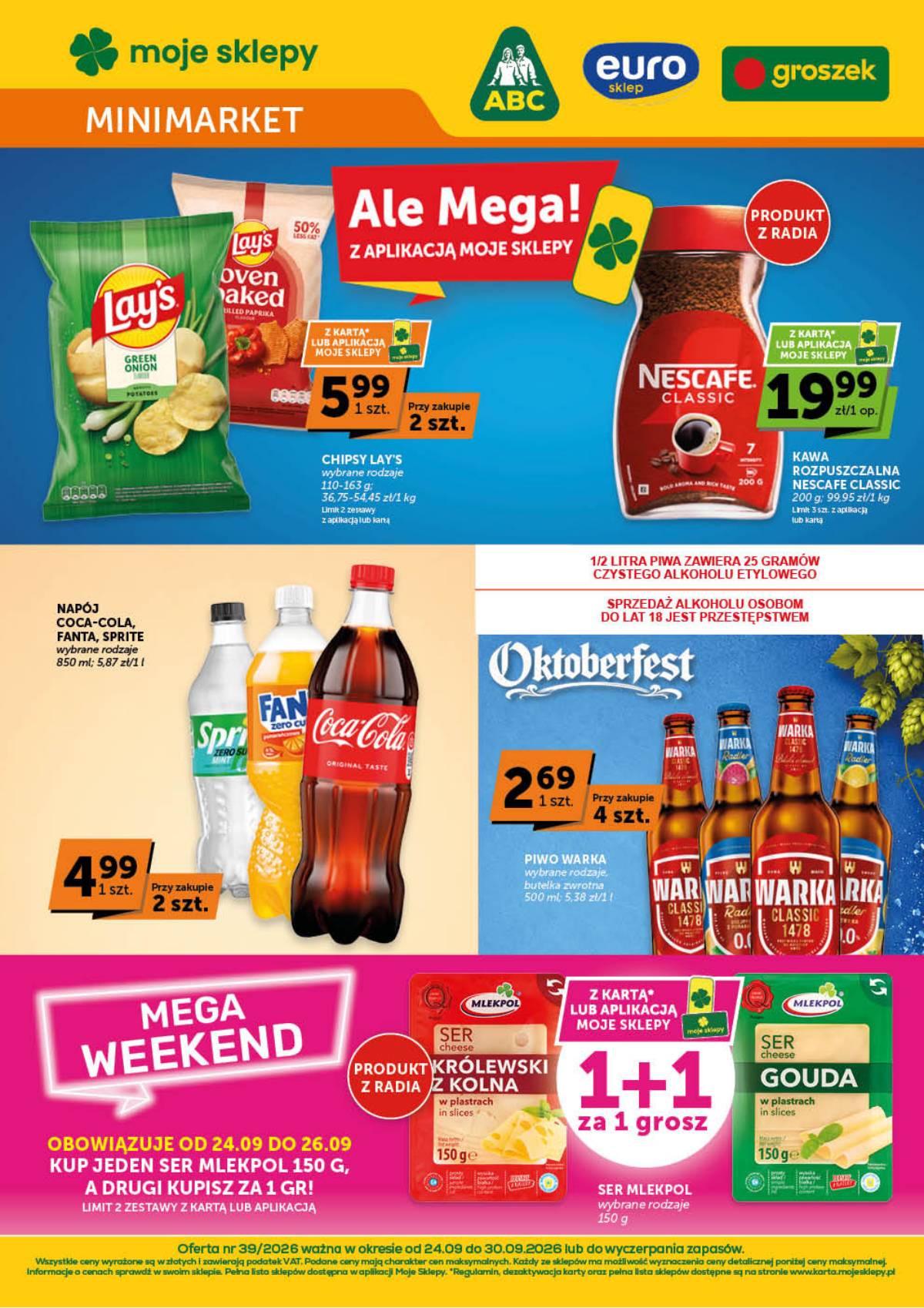Moje Sklepy (Groszek, ABC) - Moje Sklepy "Minimarket" akcijų leidinys 1 puslapis