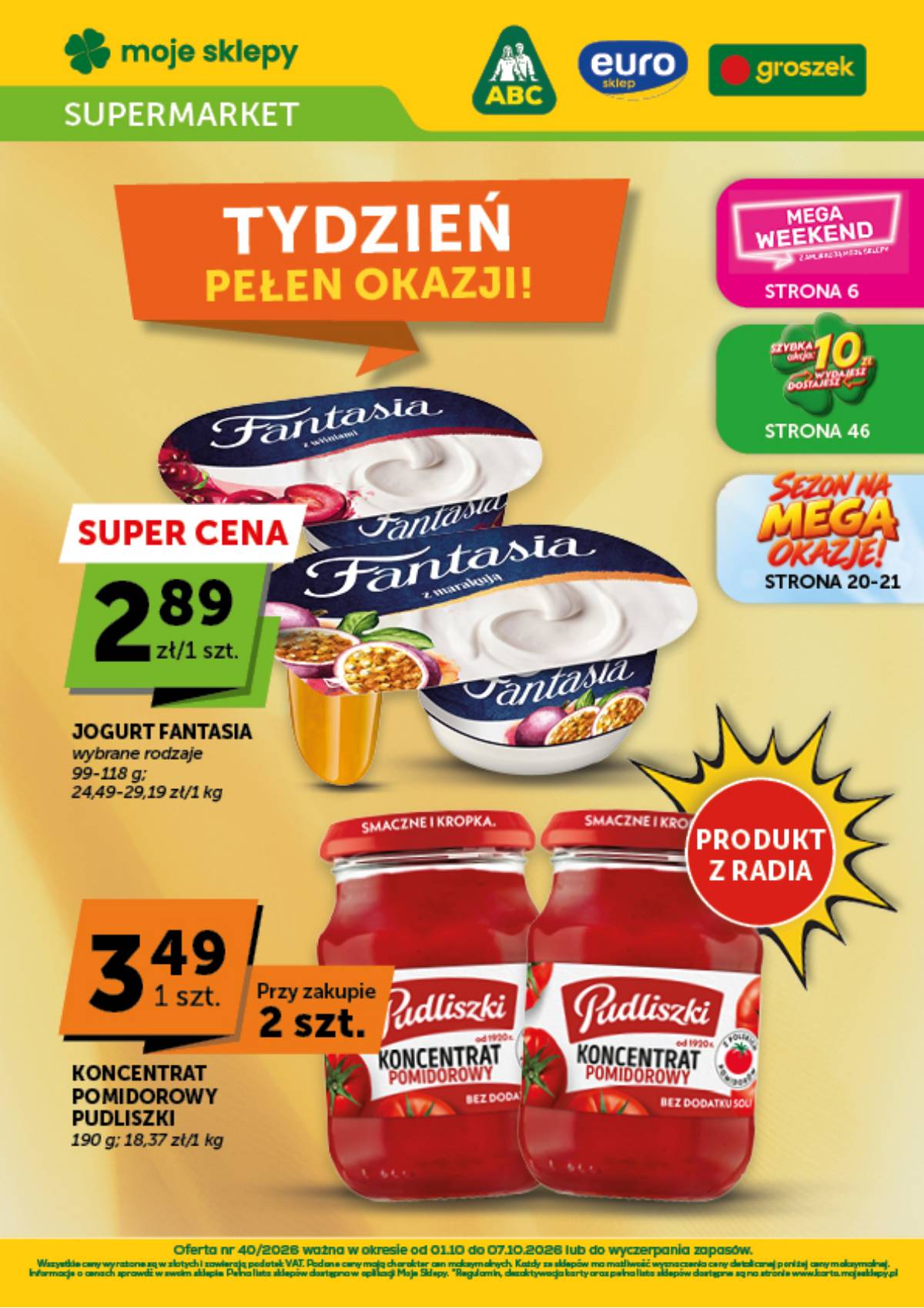 Moje Sklepy (Groszek, ABC) - Moje Sklepy "Supermarket" akcijų leidinys 1 puslapis
