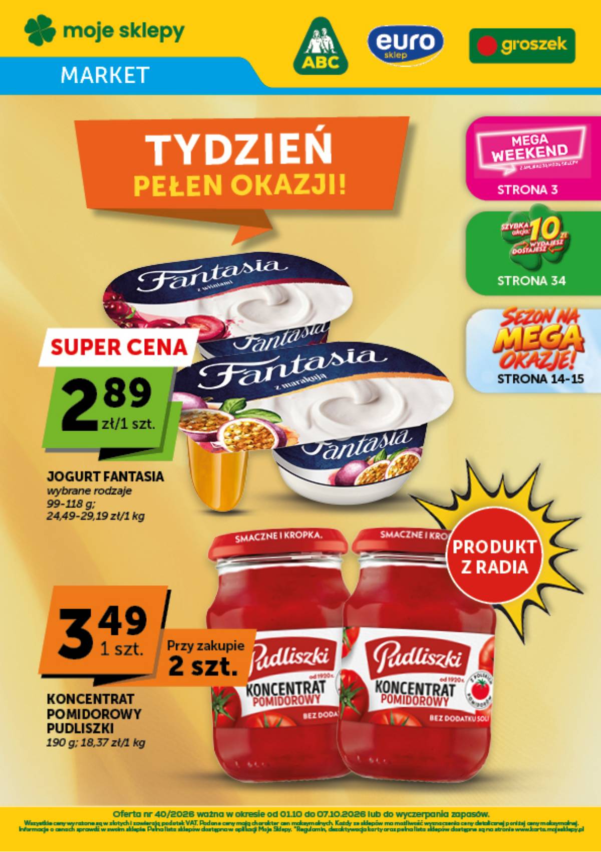 Moje Sklepy (Groszek, ABC) - Moje Sklepy "Market" akcijų leidinys 1 puslapis