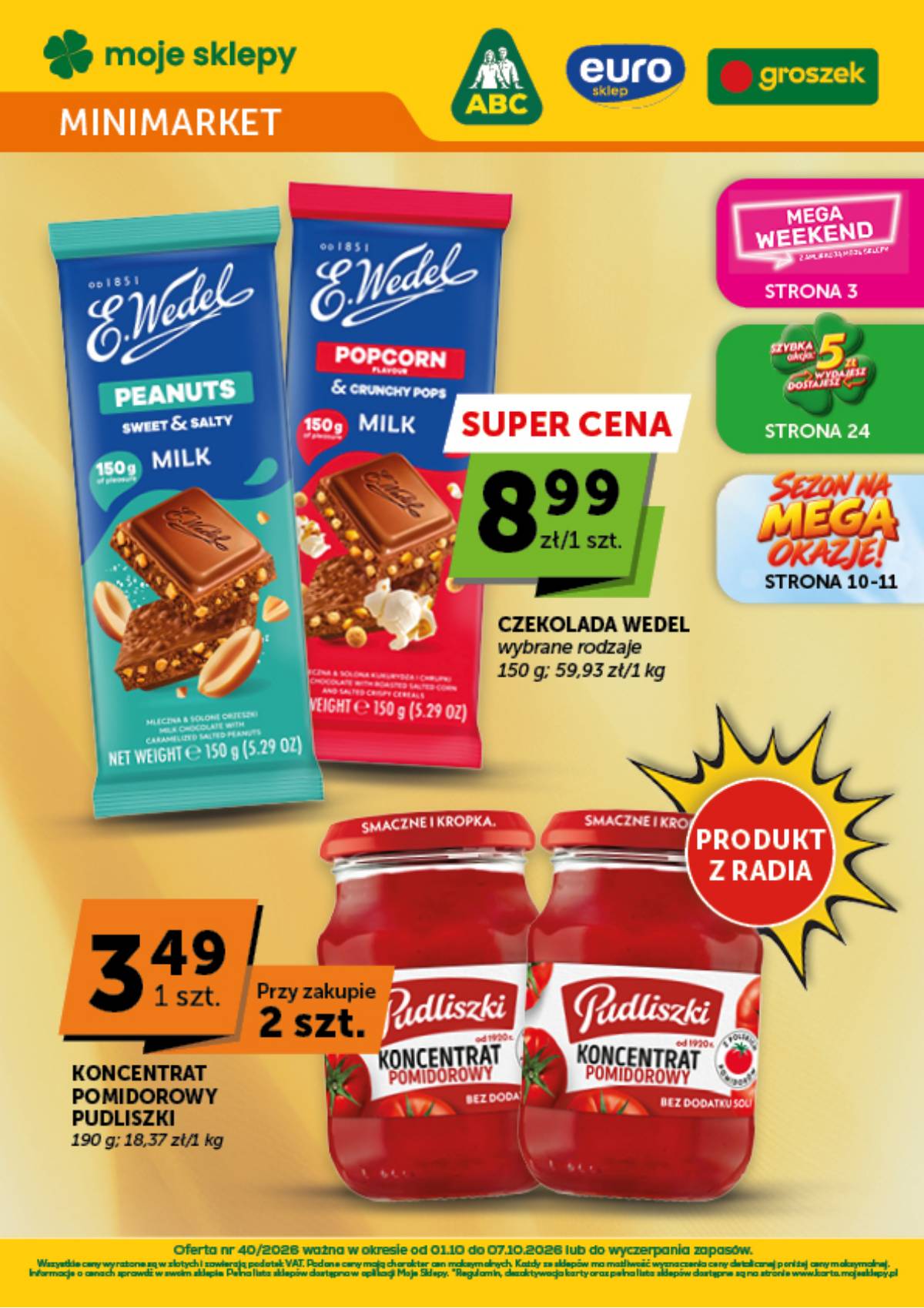 Moje Sklepy (Groszek, ABC) - Moje Sklepy "Minimarket" akcijų leidinys 1 puslapis