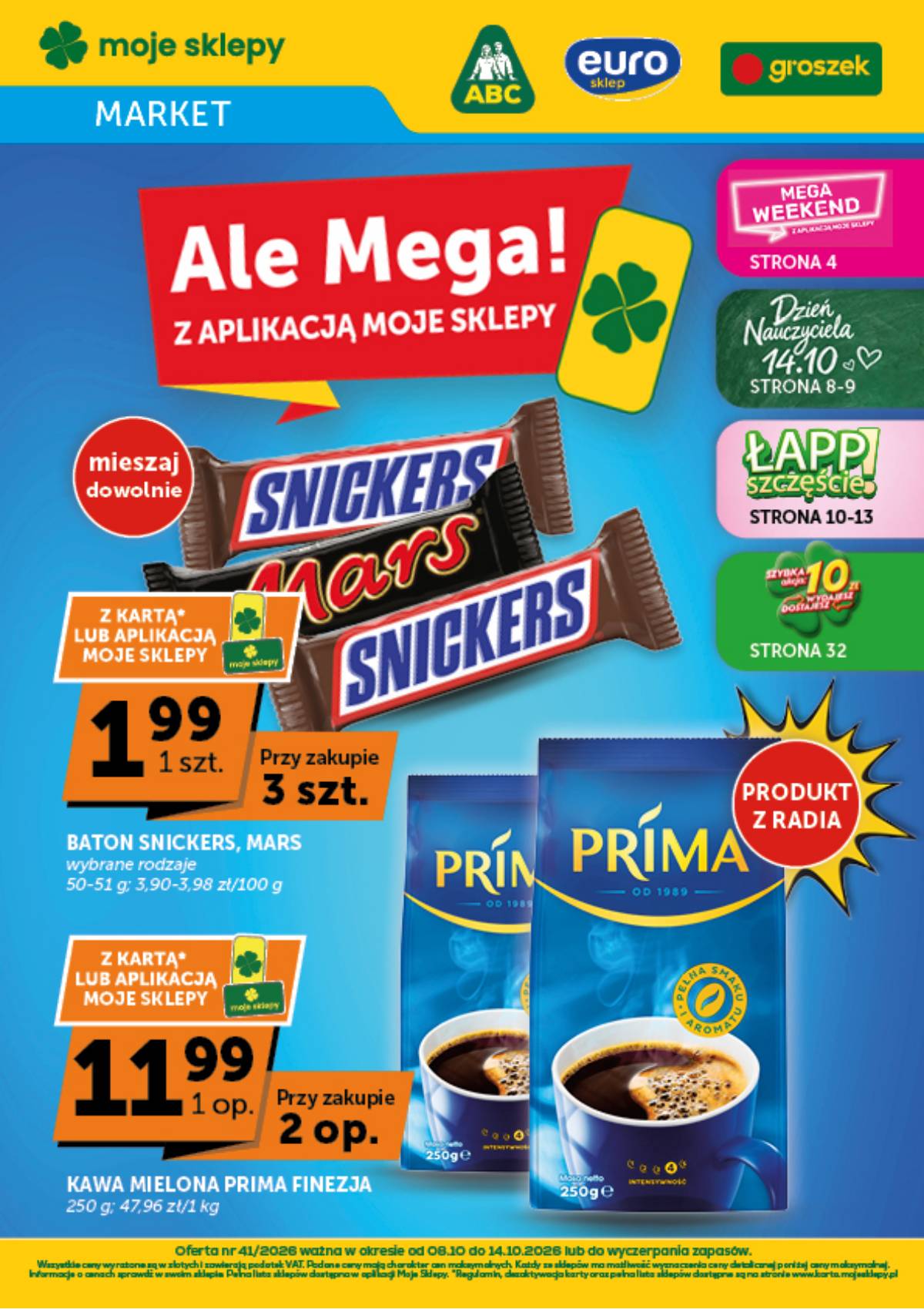 Moje Sklepy (Groszek, ABC) - Moje Sklepy "Market" akcijų leidinys 1 puslapis