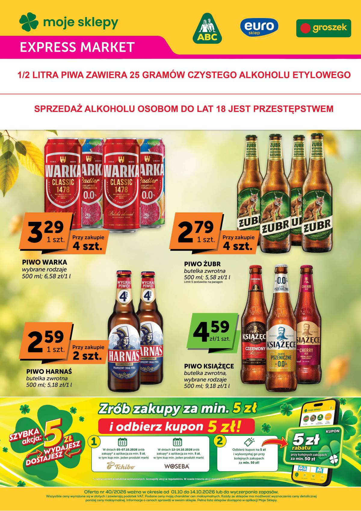 Moje Sklepy (Groszek, ABC) - Moje Sklepy "Expressmarket" akcijų leidinys 1 puslapis