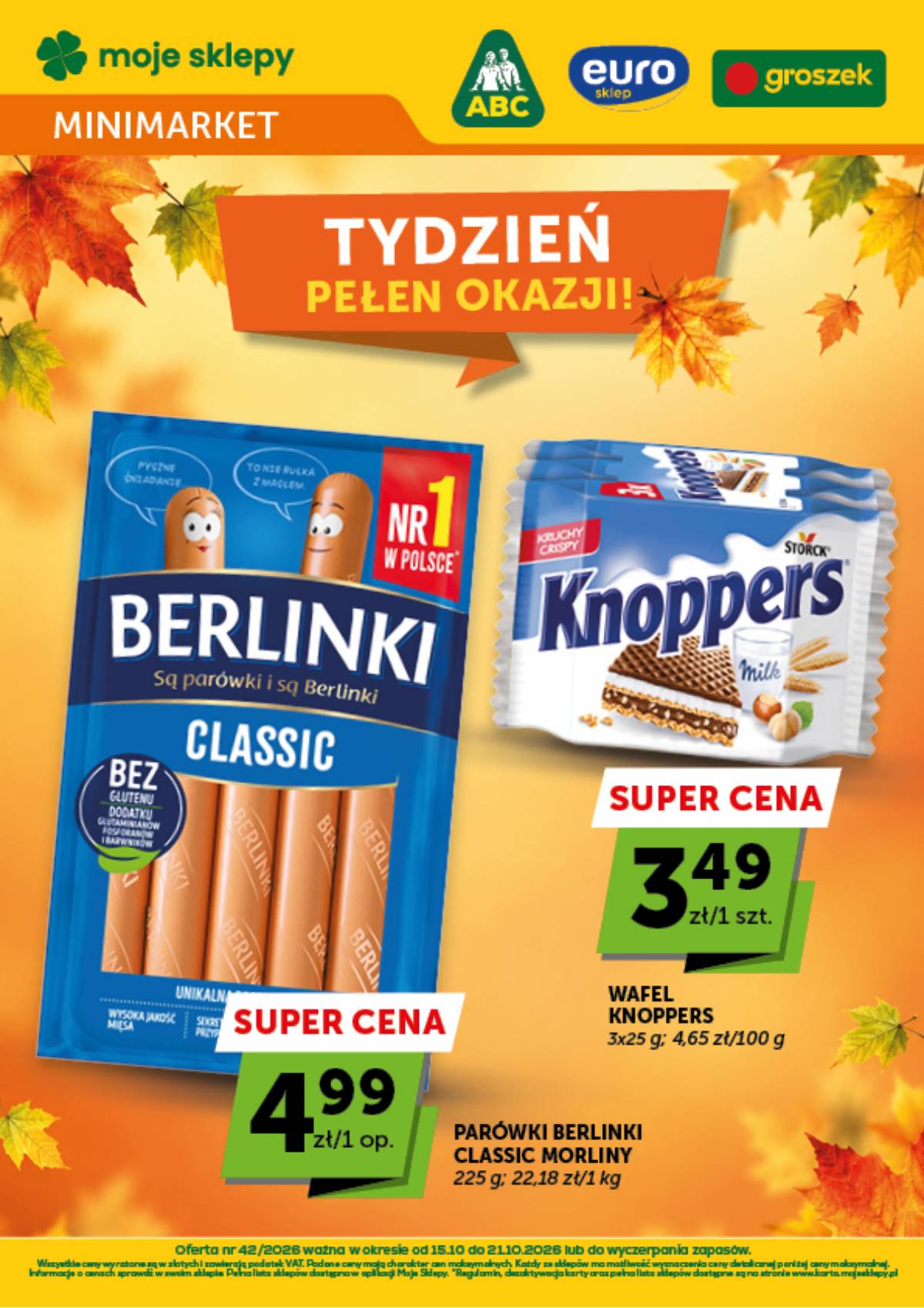Moje Sklepy (Groszek, ABC) - Moje Sklepy "Minimarket" akcijų leidinys 1 puslapis
