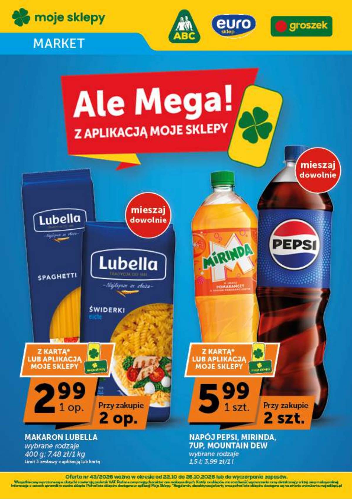 Moje Sklepy (Groszek, ABC) - Moje Sklepy "Market" akcijų leidinys 1 puslapis
