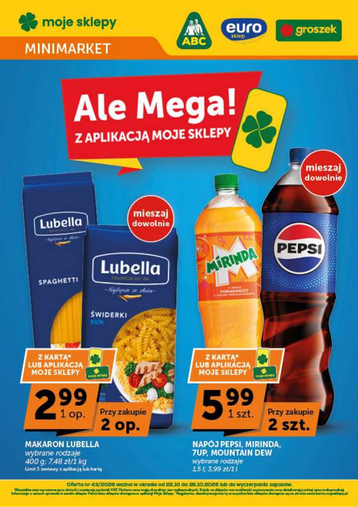 Moje Sklepy (Groszek, ABC) - Moje Sklepy "Minimarket" akcijų leidinys 1 puslapis