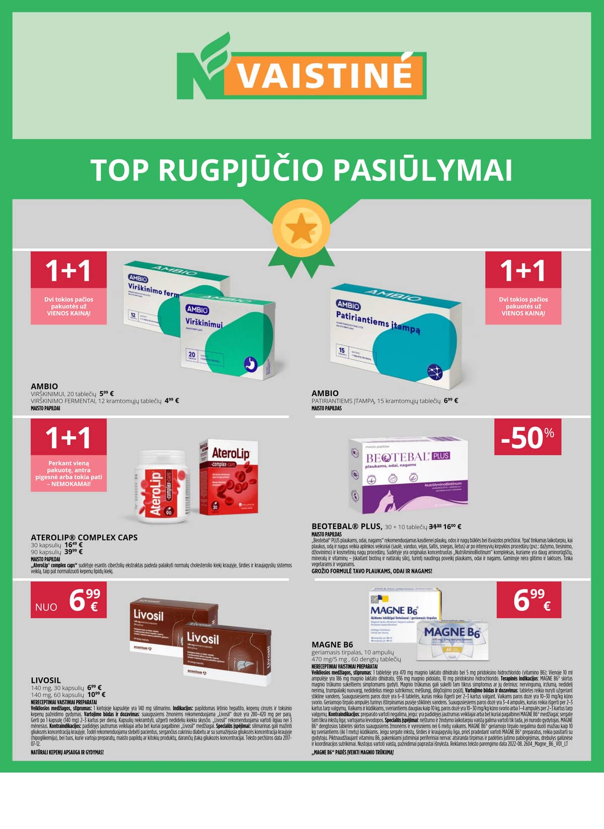 Norfa vaistinė - NORFOS VAISTINĖS rugpjūčio mėnesio leidinys 1 puslapis