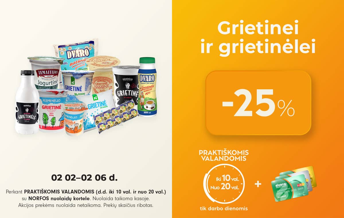 Norfa - NORFA nuolaidos PRAKTIŠKOMIS VALANDOMIS akcijų leidinys 1 puslapis