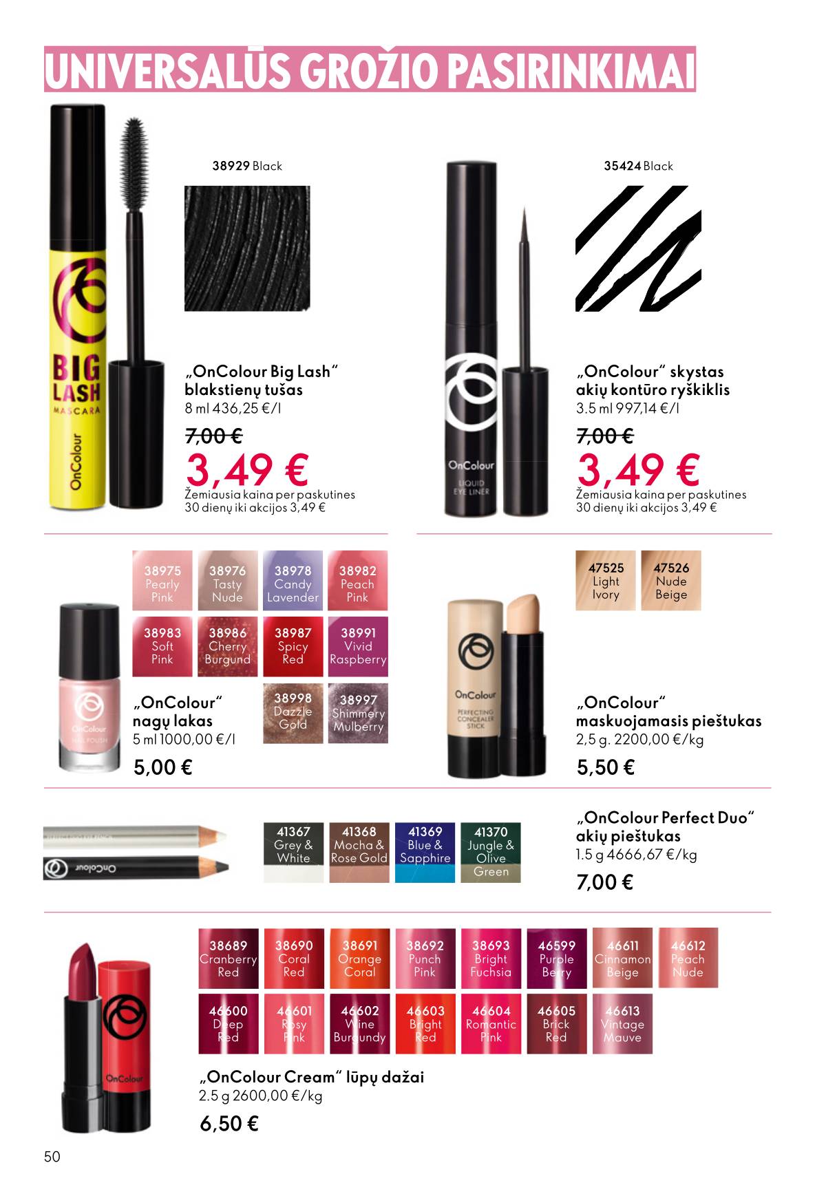 Oriflame - Oriflame akcijų katalogas 50 puslapis