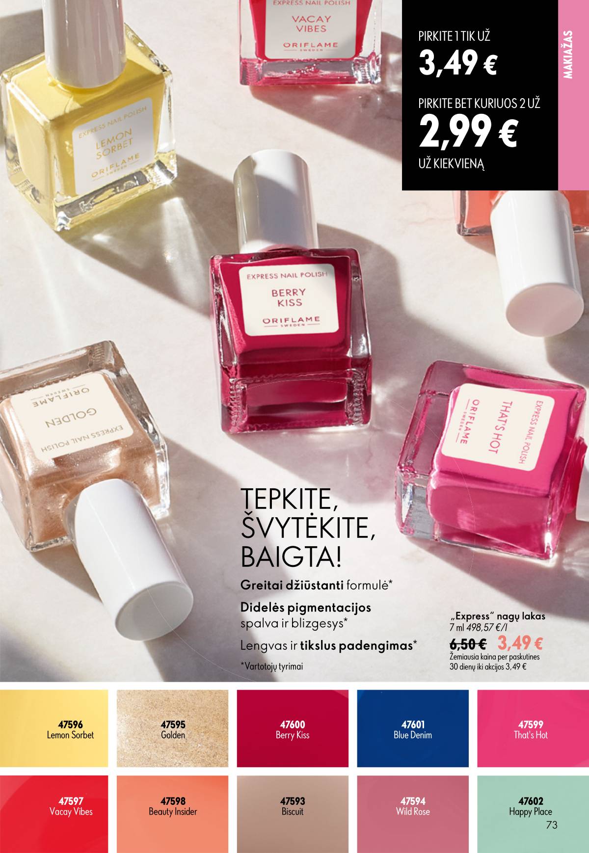 Oriflame - Oriflame akcijų katalogas 73 puslapis