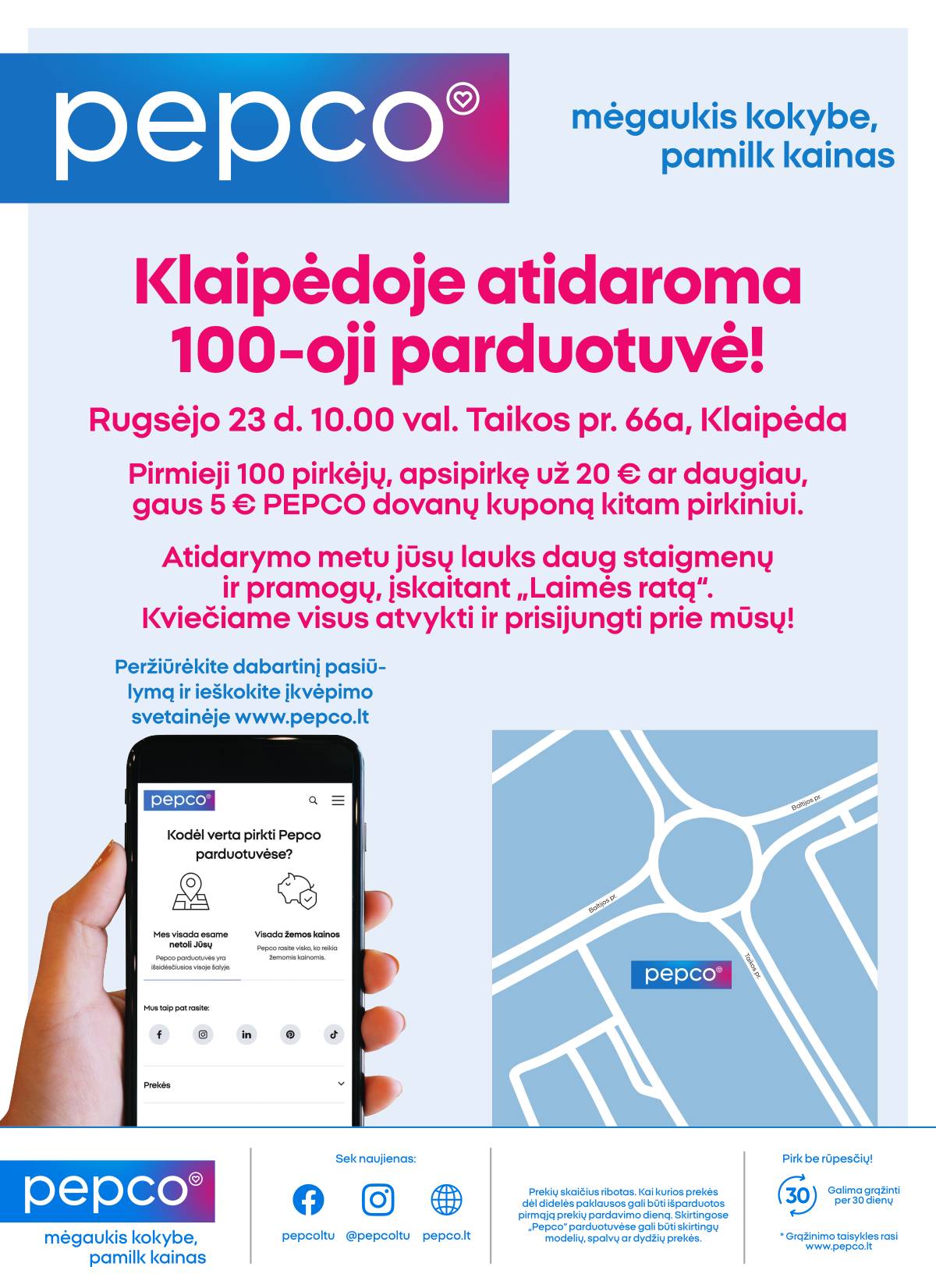 PEPCO - PEPCO leidinys - Klaipėdoje atidaroma 100-oji parduotuvė rugsėjo 23 d. 09.00 val. Taikos pr. 66a, Klaipėda 2 puslapis