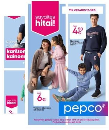 PEPCO - PEPCO leidinys - Laisvalaikio kostiumai visai šeimai 2026-02-12 – 2026-02-18