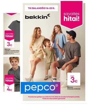 PEPCO - PEPCO leidinys - BEKKIN drabužių kolekcija 2026-04-16 – 2026-04-22