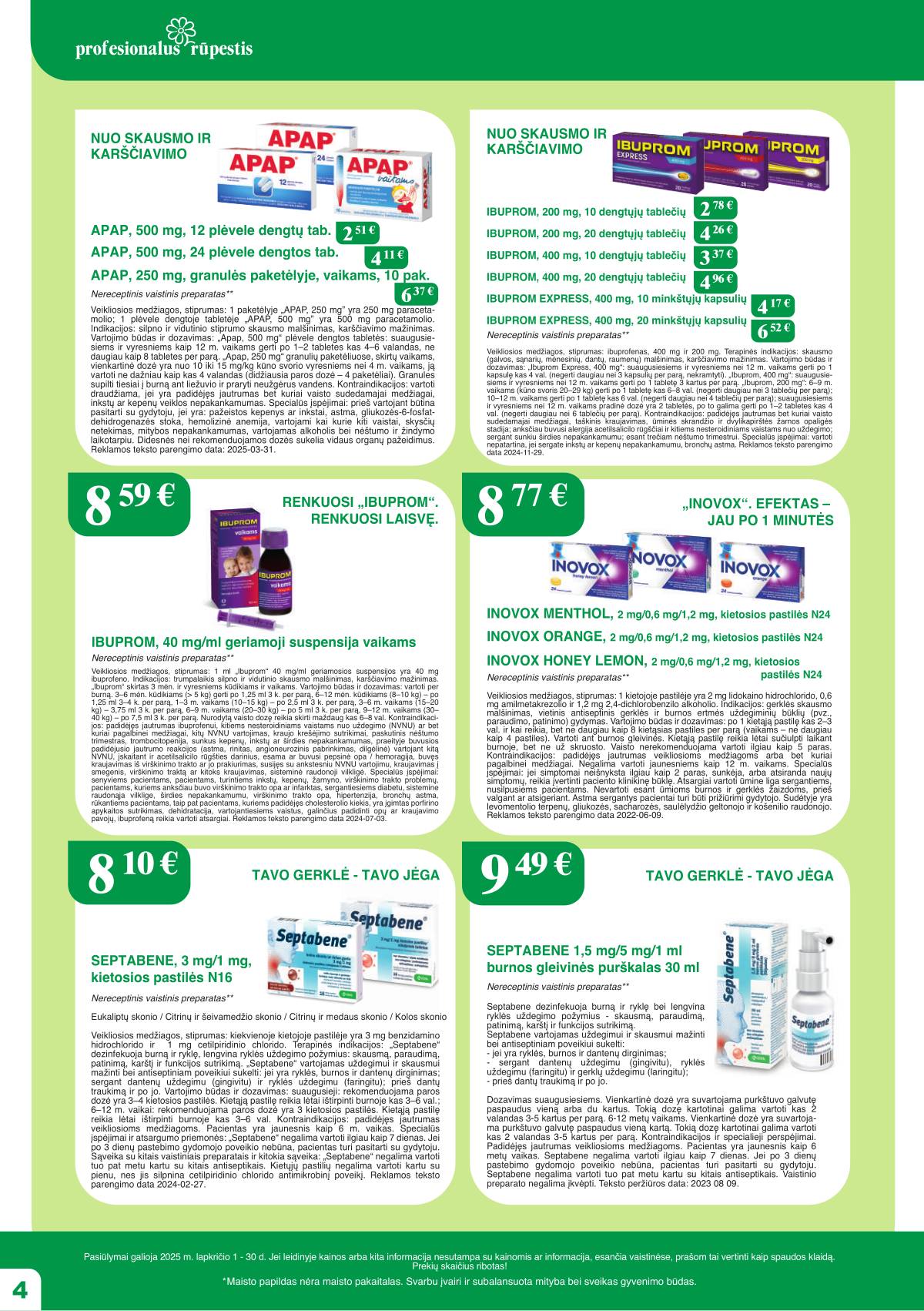 Ramunėlės vaistinė - Ramunėlės vaistinės akcijų leidinys | 2025-11-01 - 2025-11-30 4 puslapis
