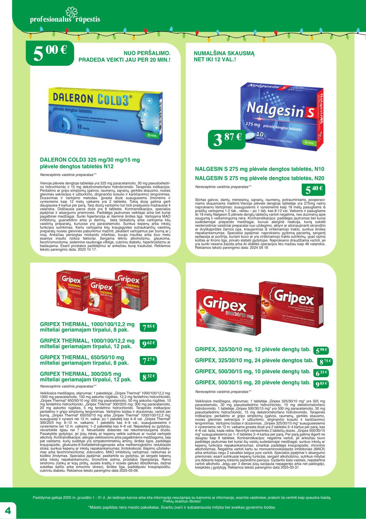 Ramunėlės vaistinė - Ramunėlės vaistinės akcijų leidinys | 2025-12-01 - 2025-12-31 4 puslapis