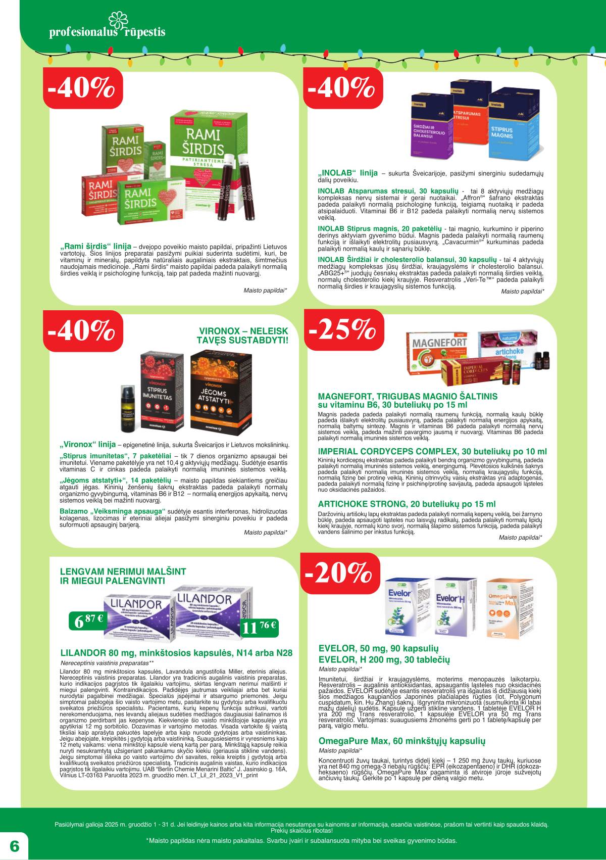 Ramunėlės vaistinė - Ramunėlės vaistinės akcijų leidinys | 2025-12-01 - 2025-12-31 6 puslapis