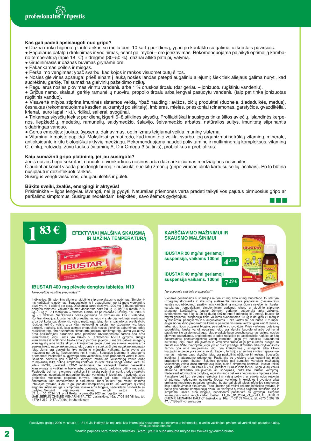 Ramunėlės vaistinė - Ramunėlės vaistinės akcijų leidinys | 2026-01-01 - 2026-01-31 2 puslapis