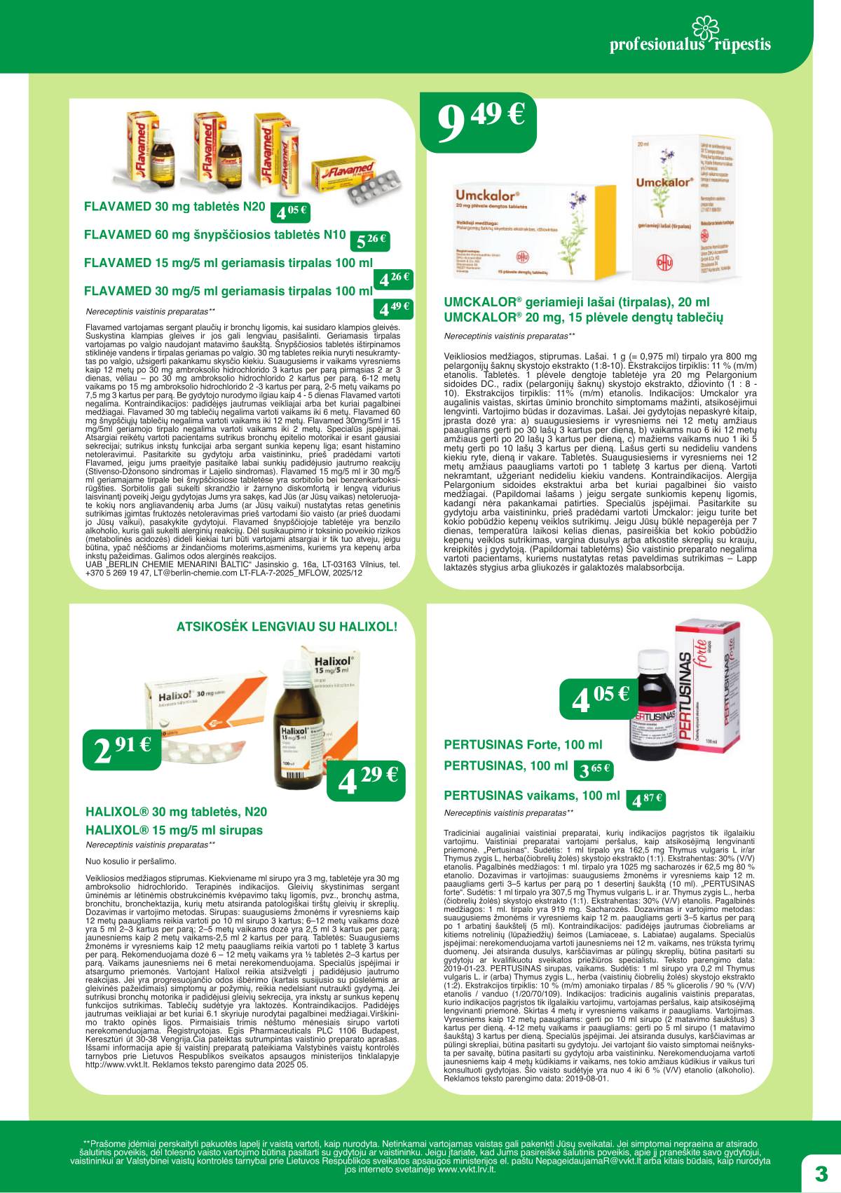 Ramunėlės vaistinė - Ramunėlės vaistinės akcijų leidinys | 2026-01-01 - 2026-01-31 3 puslapis