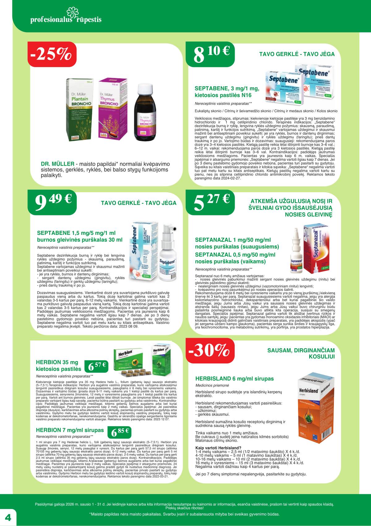 Ramunėlės vaistinė - Ramunėlės vaistinės akcijų leidinys | 2026-01-01 - 2026-01-31 4 puslapis
