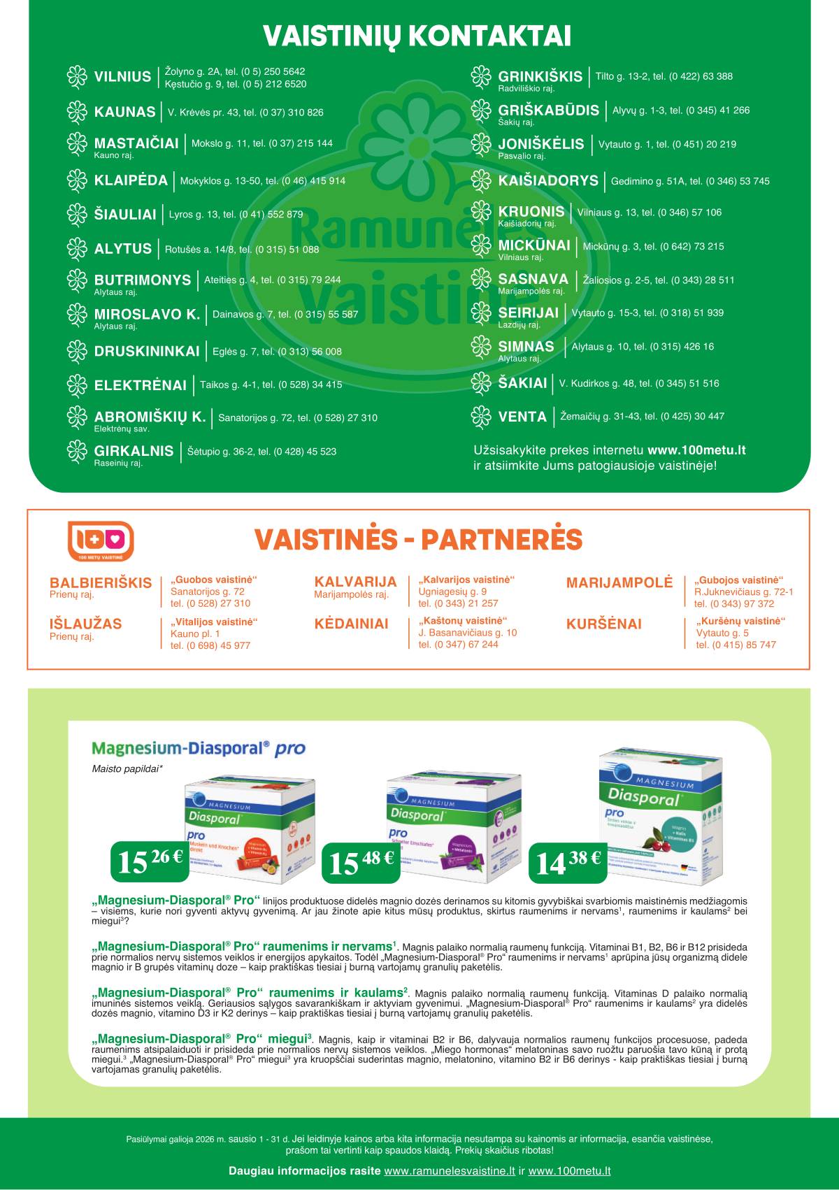 Ramunėlės vaistinė - Ramunėlės vaistinės akcijų leidinys | 2026-01-01 - 2026-01-31 8 puslapis