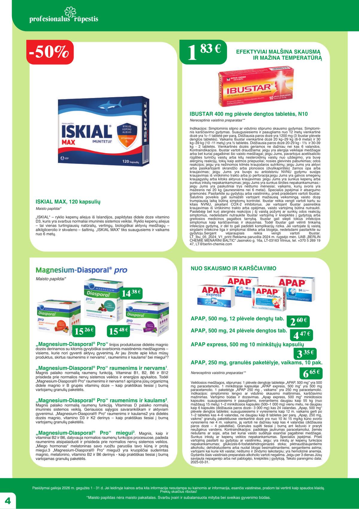 Ramunėlės vaistinė - Ramunėlės vaistinės akcijų leidinys | 2026-05-01 - 2026-05-31 4 puslapis