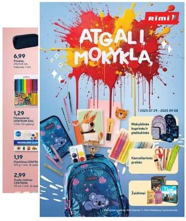 Rimi - "Atgal į mokyklą" RIMI nuolaidų leidinys 2025-07-29 – 2025-09-08