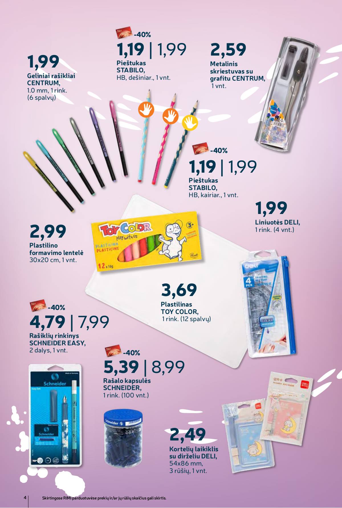 Rimi - "Atgal į mokyklą" RIMI nuolaidų leidinys 4 puslapis