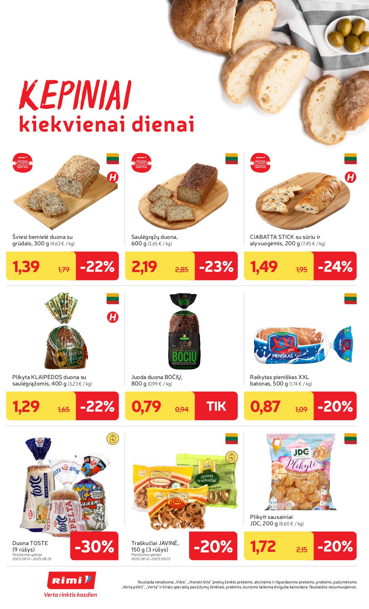 Rimi - RIMI savaitinis akcijų leidinys Nr. 34 | 2025-08-19 - 2025-08-25 12 puslapis