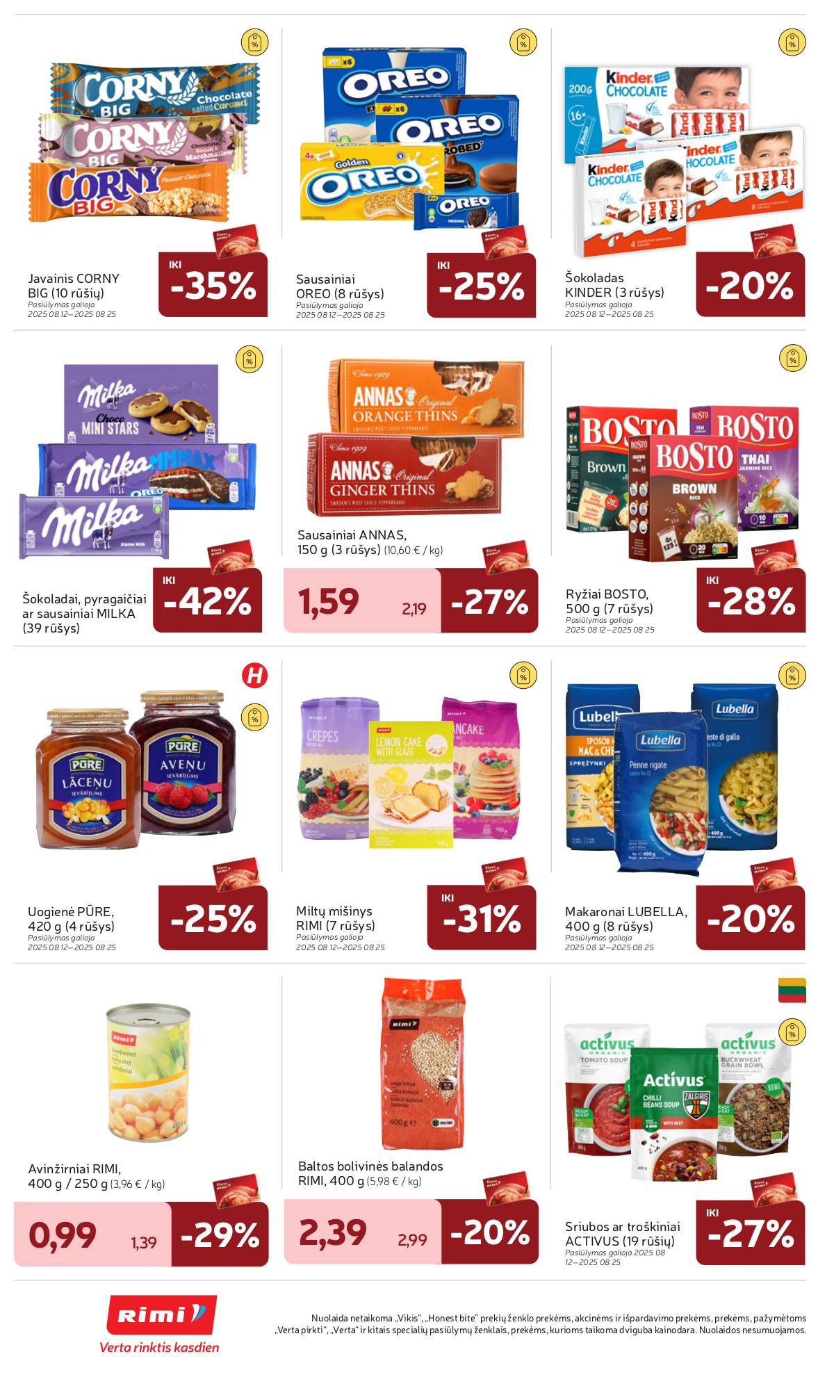 Rimi - RIMI savaitinis akcijų leidinys Nr. 34 | 2025-08-19 - 2025-08-25 26 puslapis