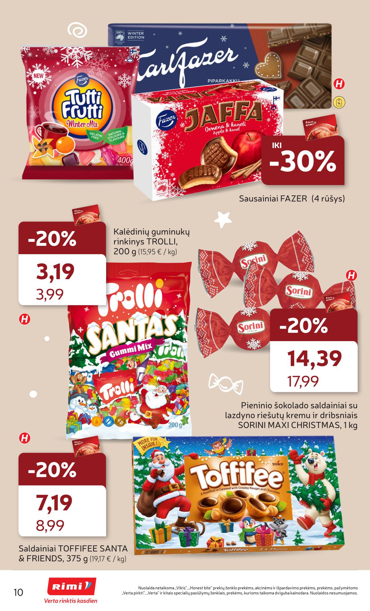 Rimi - RIMI Kalėdinių SALDUMYNŲ asortimento nuolaidų katalogas | 2025-11-04 - 2025-11-17 10 puslapis