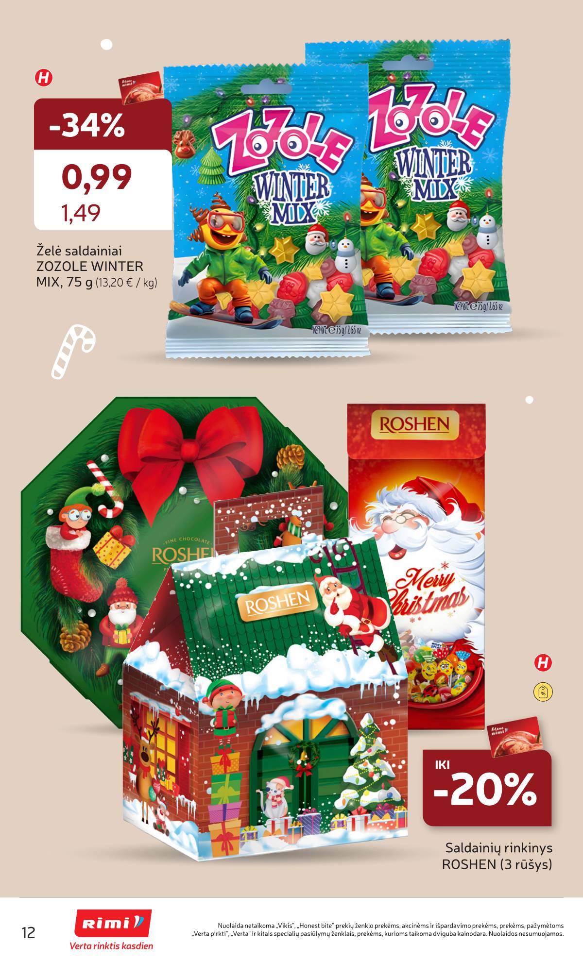 Rimi - RIMI Kalėdinių SALDUMYNŲ asortimento nuolaidų katalogas | 2025-11-04 - 2025-11-17 12 puslapis