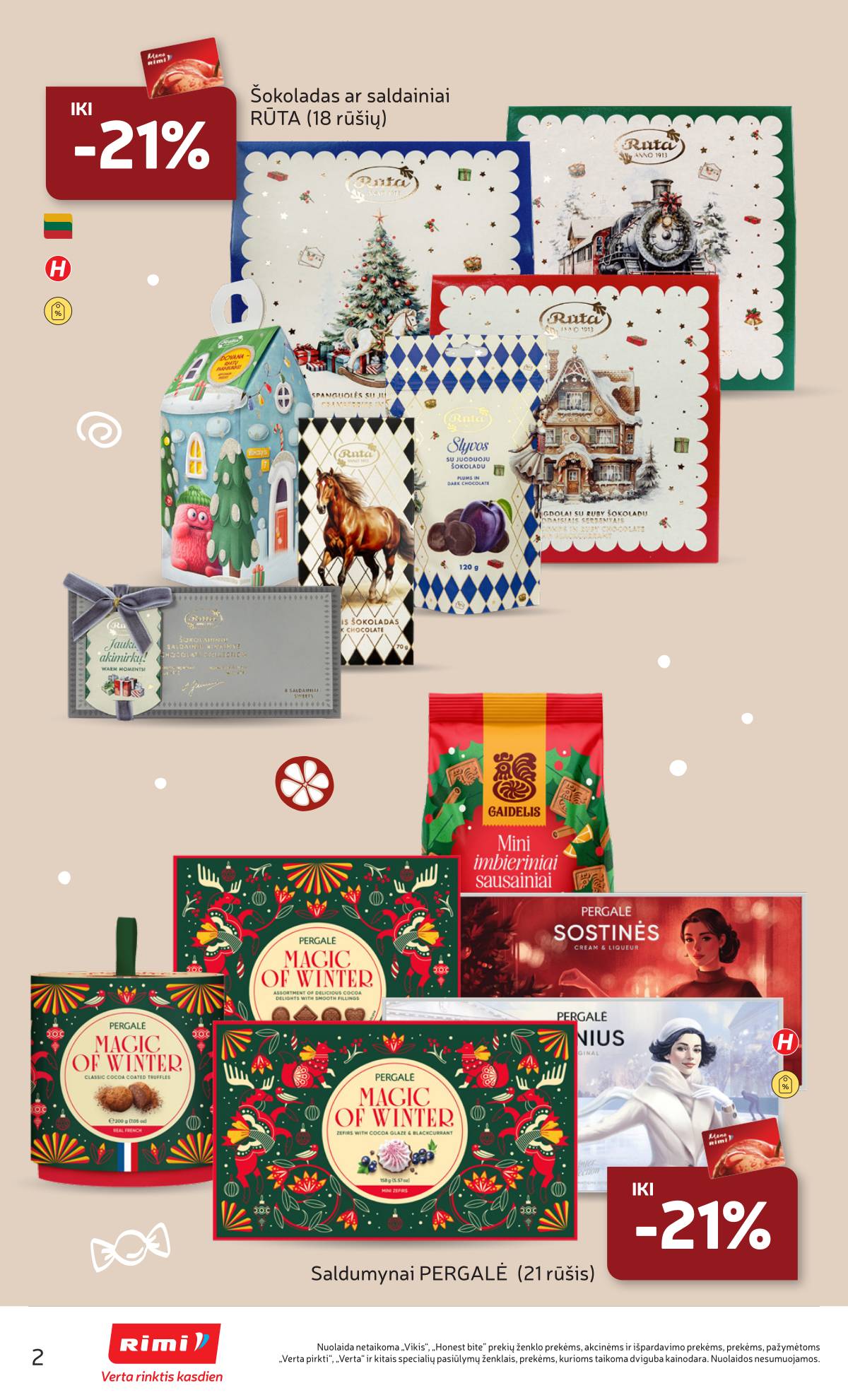 Rimi - RIMI Kalėdinių SALDUMYNŲ asortimento nuolaidų katalogas | 2025-11-04 - 2025-11-17 2 puslapis