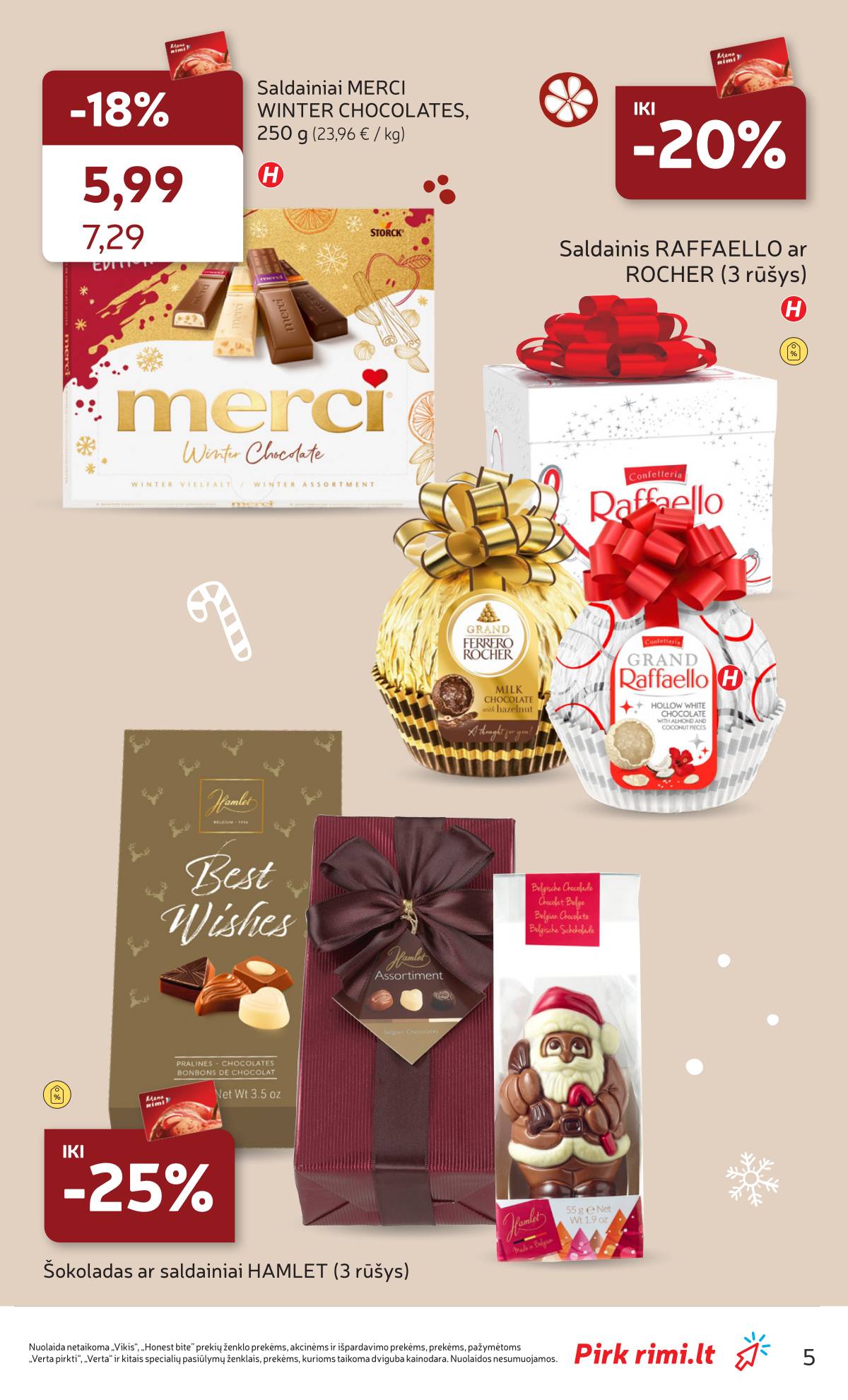 Rimi - RIMI Kalėdinių SALDUMYNŲ asortimento nuolaidų katalogas | 2025-11-04 - 2025-11-17 5 puslapis