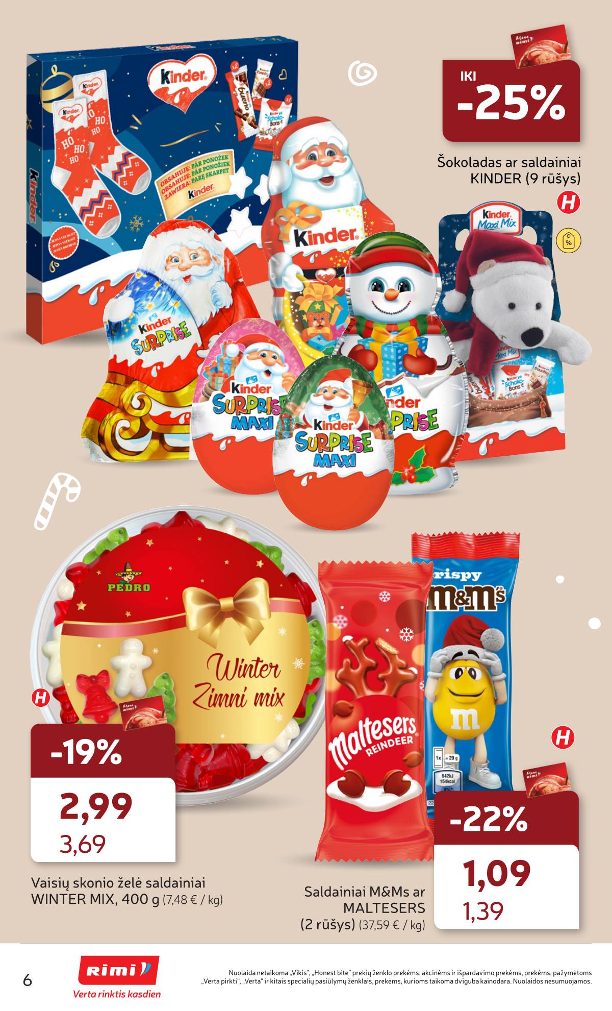 Rimi - RIMI Kalėdinių SALDUMYNŲ asortimento nuolaidų katalogas | 2025-11-04 - 2025-11-17 6 puslapis