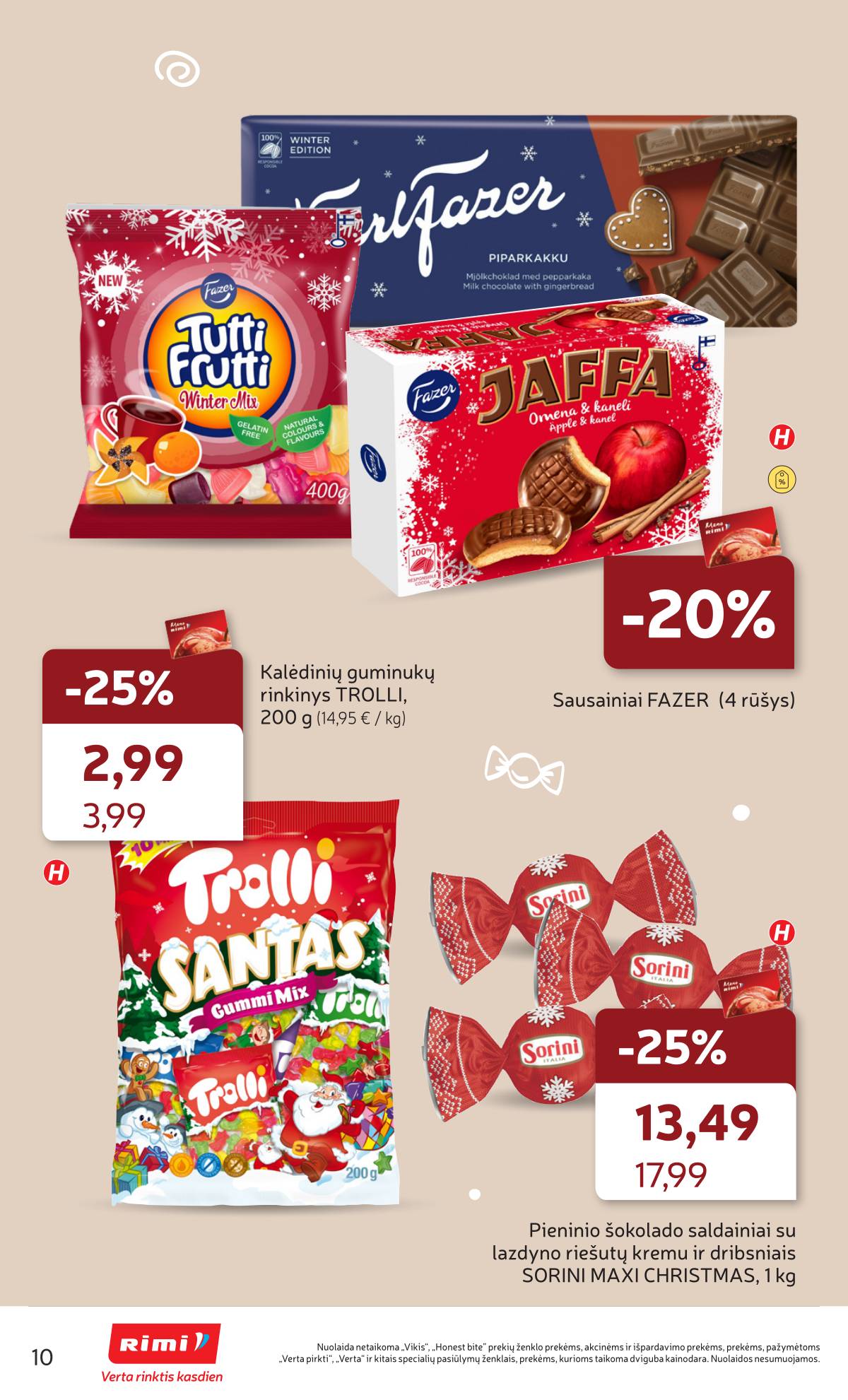Rimi - RIMI Kalėdinių SALDUMYNŲ asortimento katalogas 10 puslapis