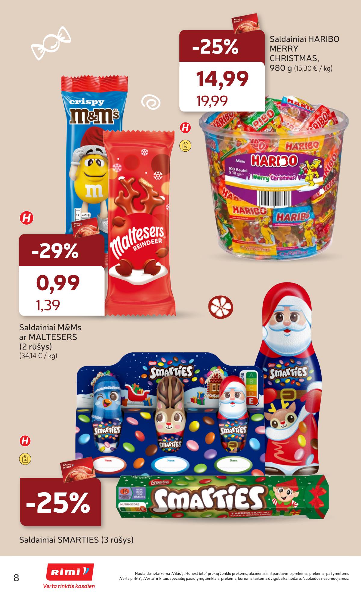 Rimi - RIMI Kalėdinių SALDUMYNŲ asortimento katalogas 8 puslapis