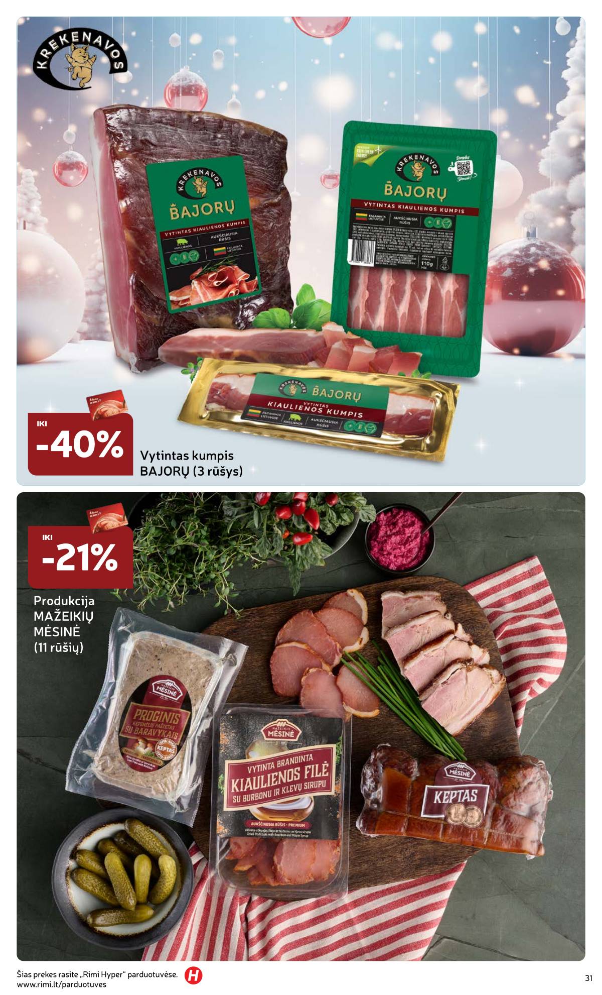 Rimi - Žiemos ŠVENČIŲ maisto prekių katalogas 2025 31 puslapis