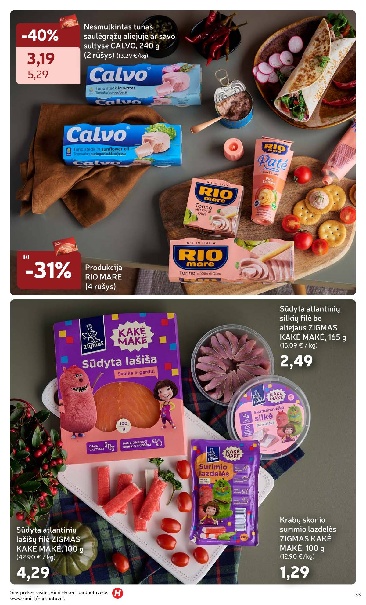 Rimi - Žiemos ŠVENČIŲ maisto prekių katalogas 2025 33 puslapis