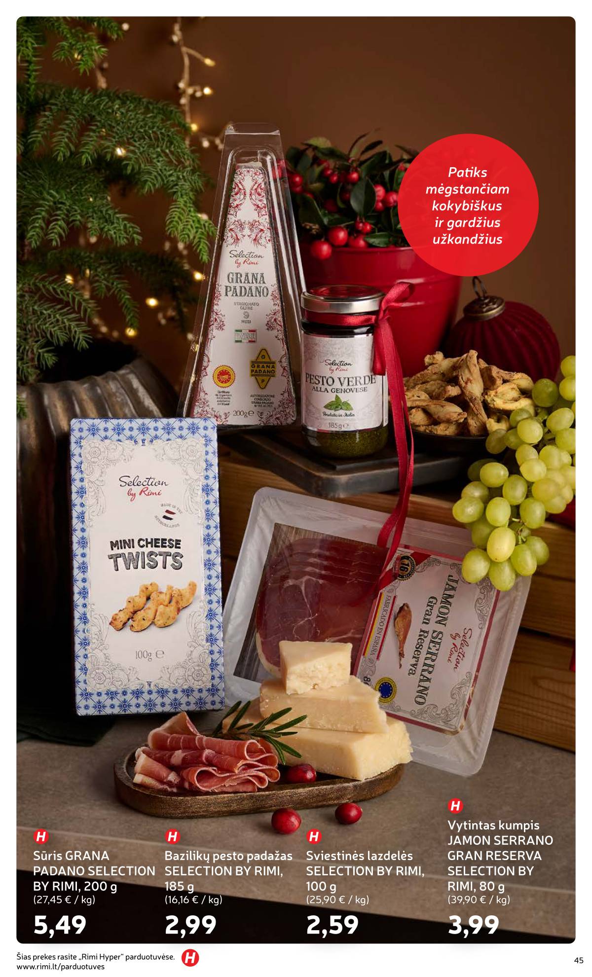 Rimi - Žiemos ŠVENČIŲ maisto prekių katalogas 2025 45 puslapis