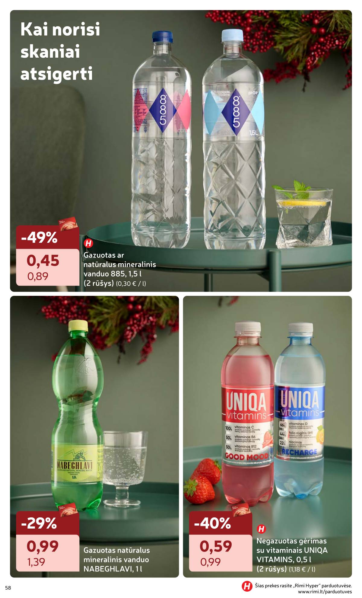 Rimi - Žiemos ŠVENČIŲ maisto prekių katalogas 2025 58 puslapis