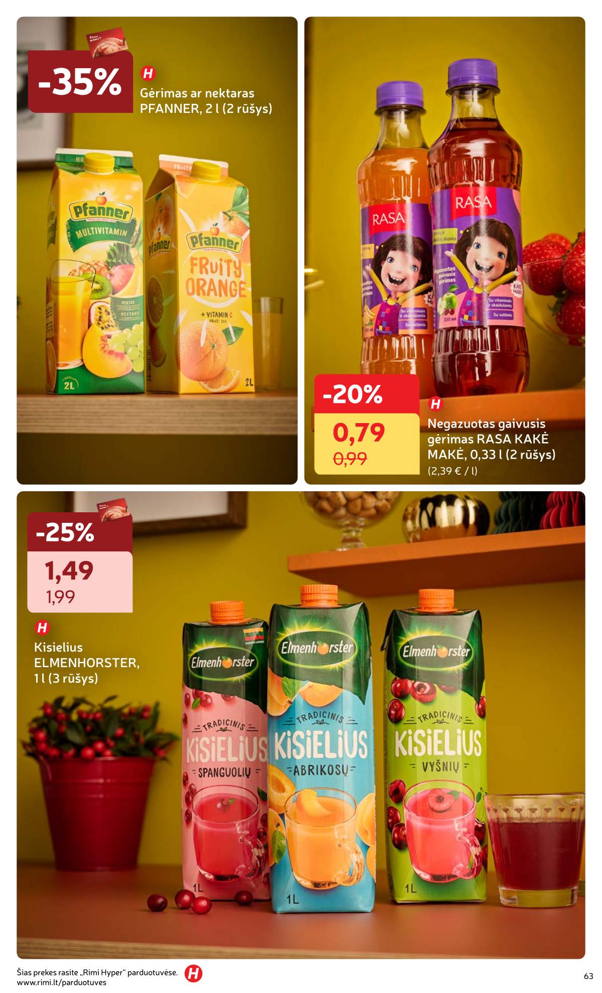 Rimi - Žiemos ŠVENČIŲ maisto prekių katalogas 2025 63 puslapis