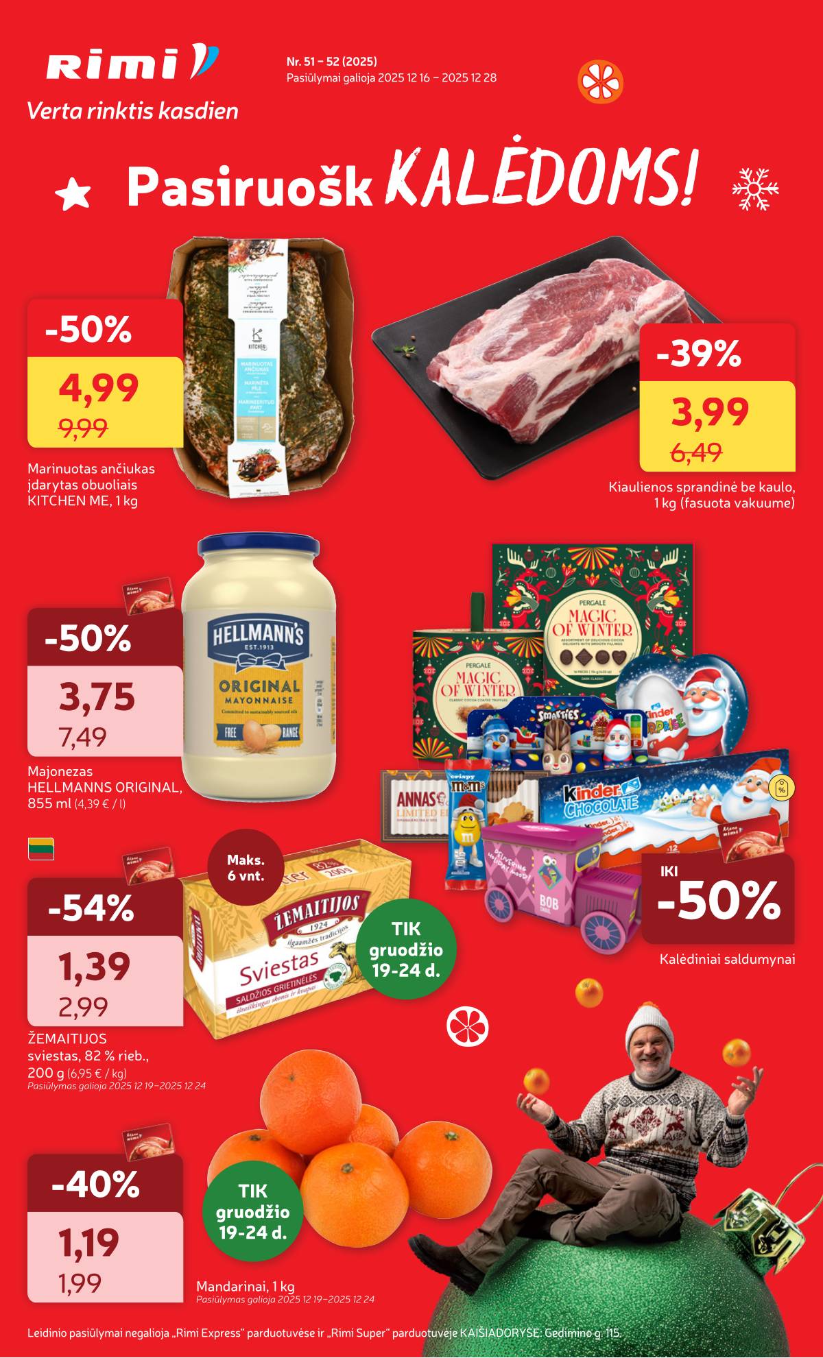 Rimi - RIMI Savaitinis akcijų leidinys Nr. 51-52 | 2025-12-16 - 2025-12-28 1 puslapis